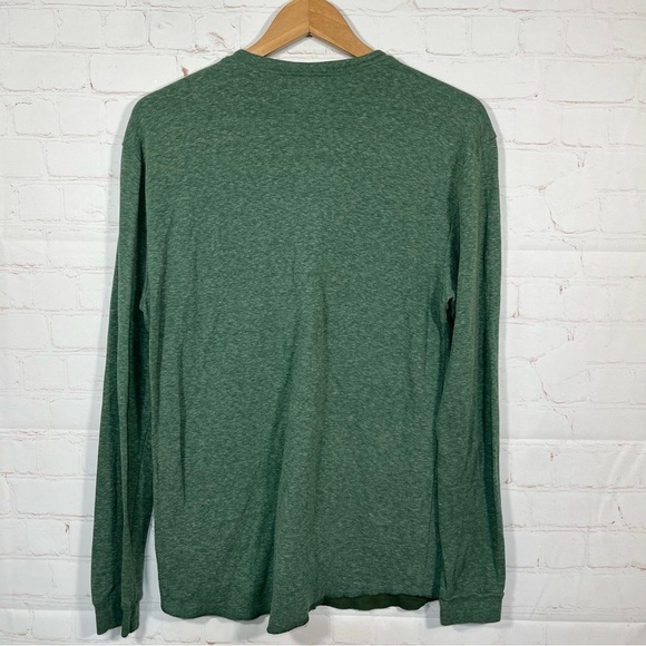 Marine Layer Henley Shirt Mens Small Green Long Sleeve Double Knit Outdoor - Picture 10 of 10